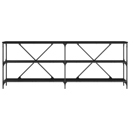 vidaXL Konsolentisch mit Regal Schwarz Eichen-Optik 200 x 30 x 75 cm