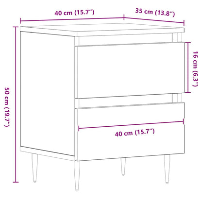 vidaXL Nachttisch Schwarz Eichen-Optik 40 x 35 x 50 cm Holzwerkstoff