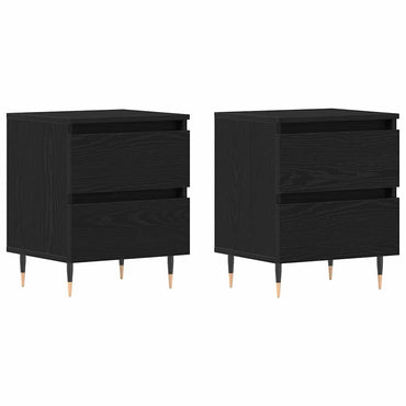 vidaXL Nachttisch 2 pcs Schwarz Eichen-Optik 40 x 35 x 50 cm