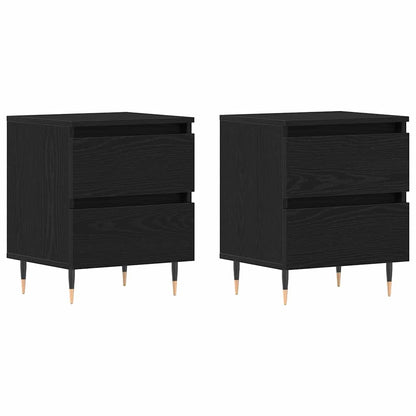 vidaXL Nachttisch 2 pcs Schwarz Eichen-Optik 40 x 35 x 50 cm