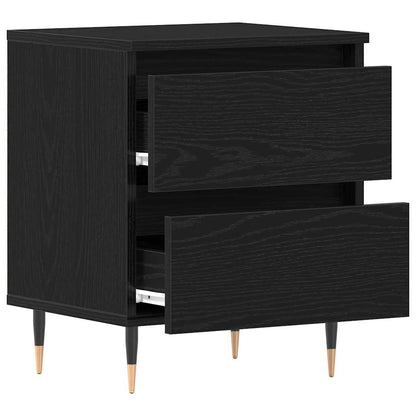 vidaXL Nachttisch 2 pcs Schwarz Eichen-Optik 40 x 35 x 50 cm