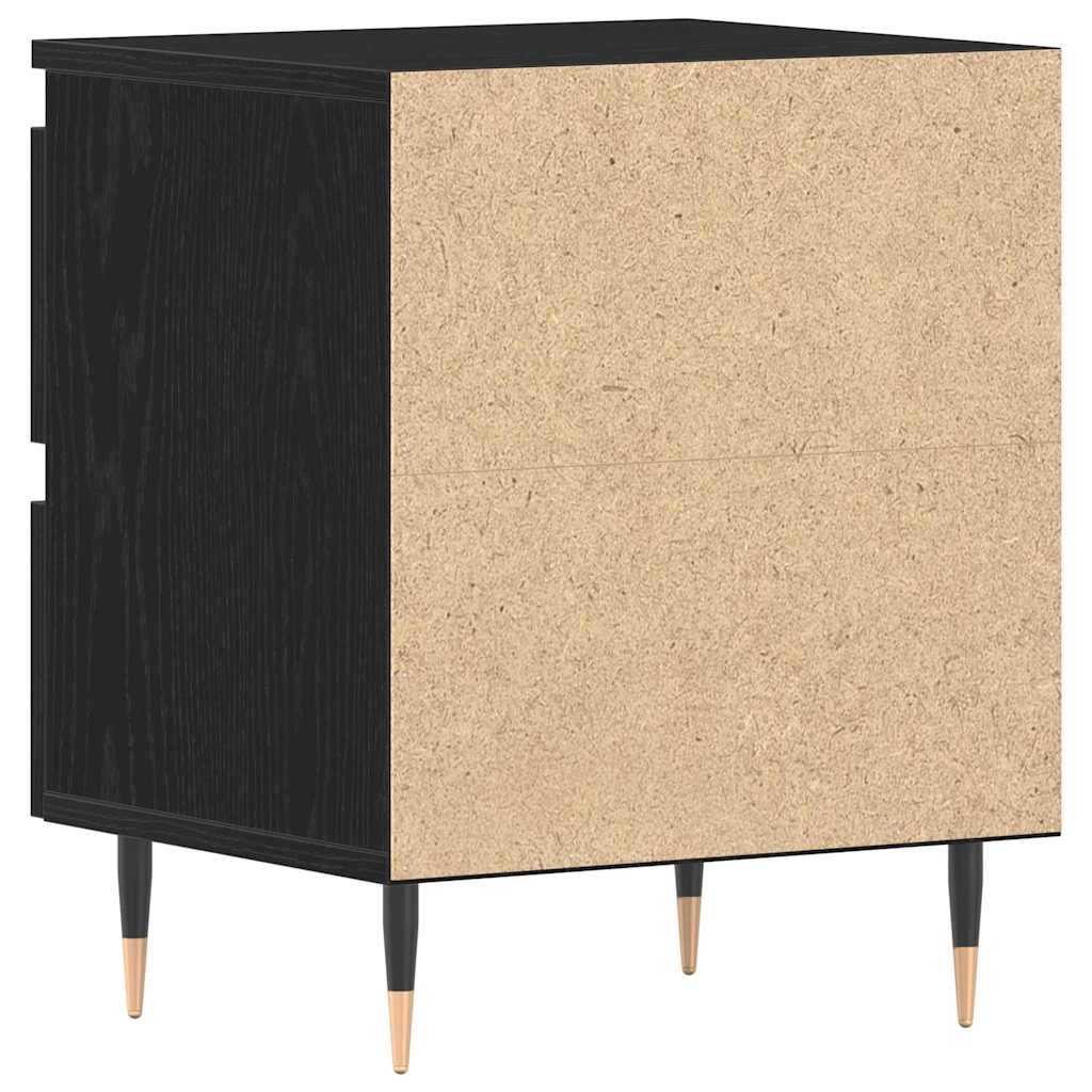vidaXL Nachttisch 2 pcs Schwarz Eichen-Optik 40 x 35 x 50 cm