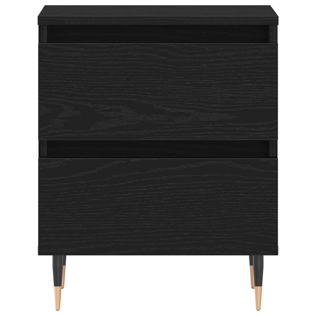 vidaXL Nachttisch 2 pcs Schwarz Eichen-Optik 40 x 35 x 50 cm