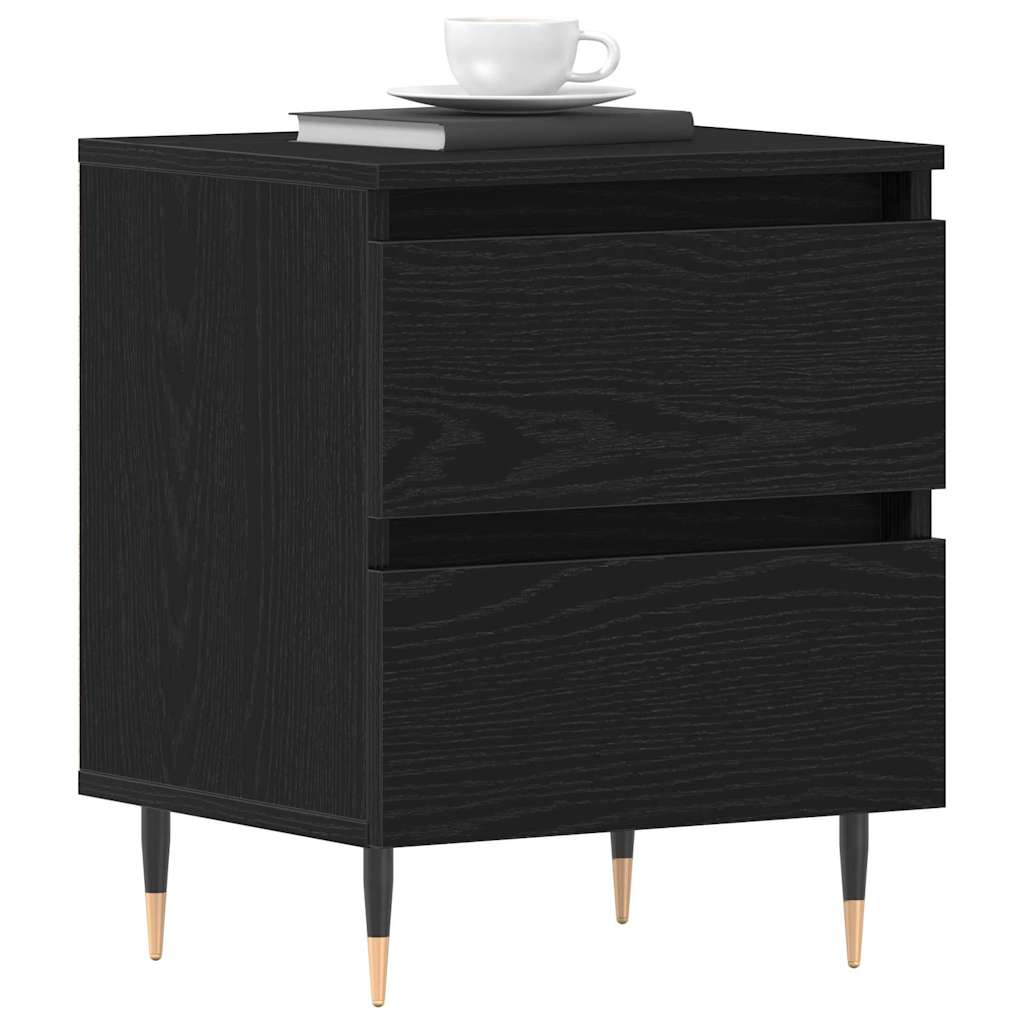 vidaXL Nachttisch 2 pcs Schwarz Eichen-Optik 40 x 35 x 50 cm