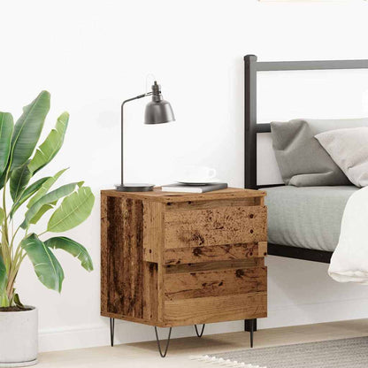 vidaXL Nachttisch mit Schubladen Altholz 40 x 35 x 50 cm Holzwerkstoff