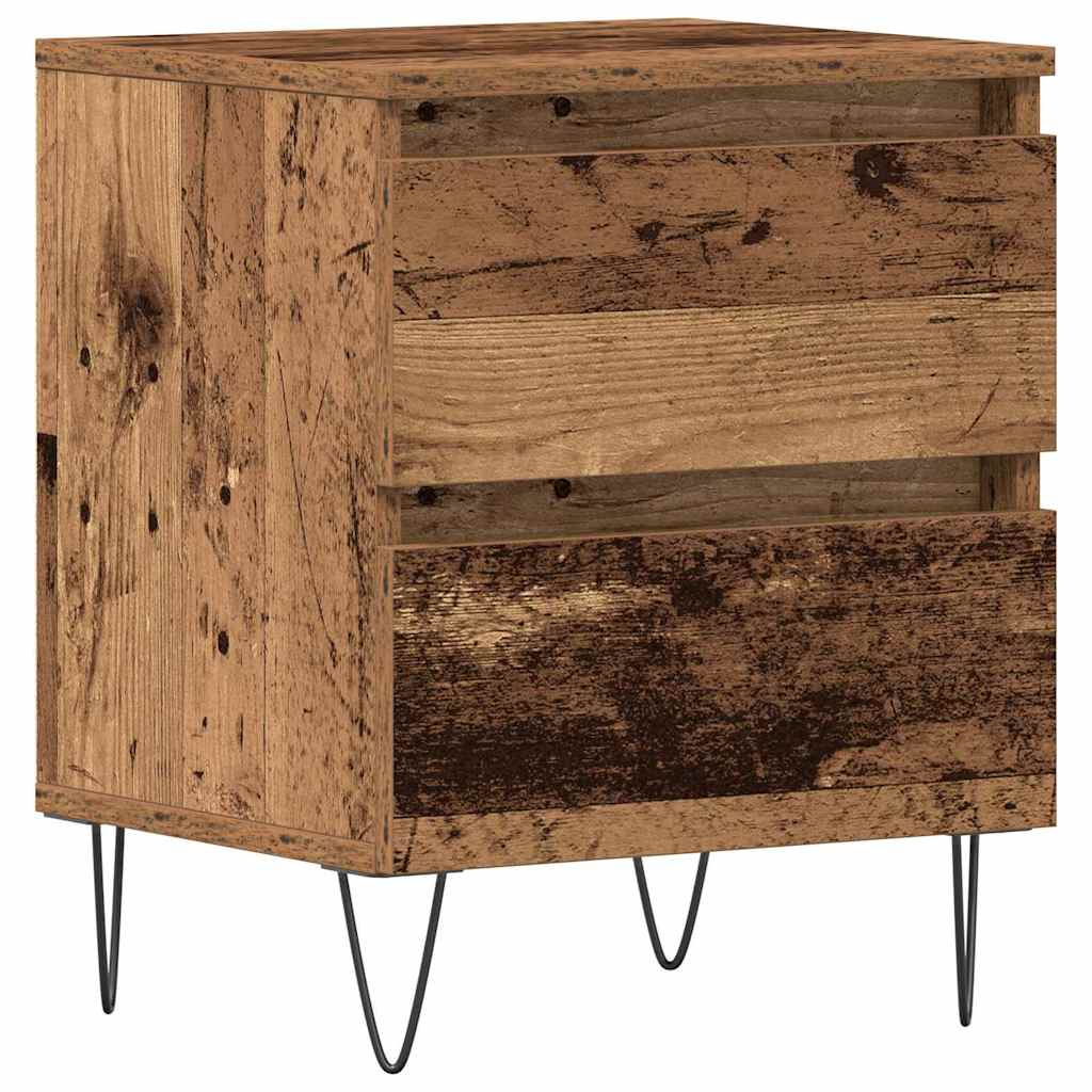 vidaXL Nachttisch mit Schubladen Altholz 40 x 35 x 50 cm Holzwerkstoff