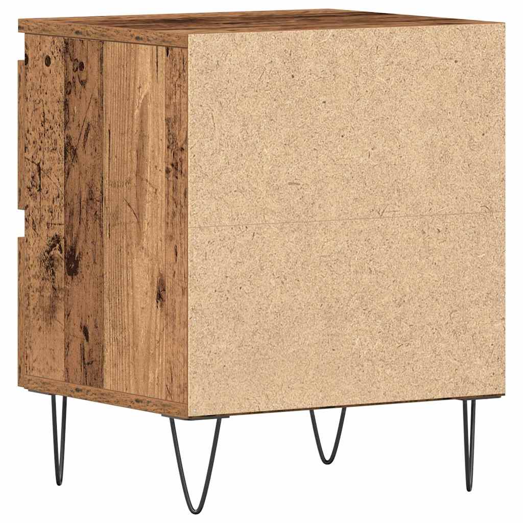 vidaXL Nachttisch mit Schubladen Altholz 40 x 35 x 50 cm Holzwerkstoff