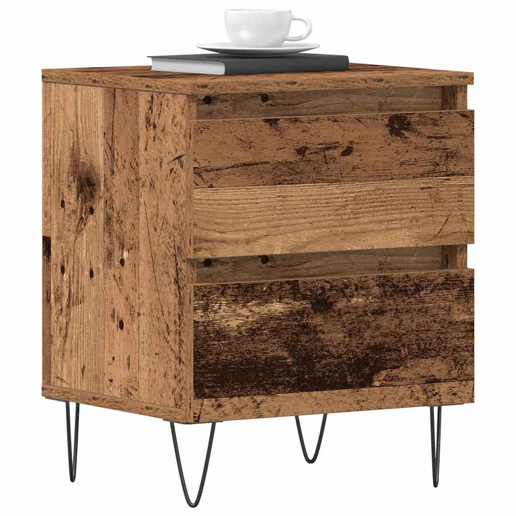 vidaXL Nachttisch 2 pcs Altholz 40 x 35 x 50 cm Holzwerkstoff
