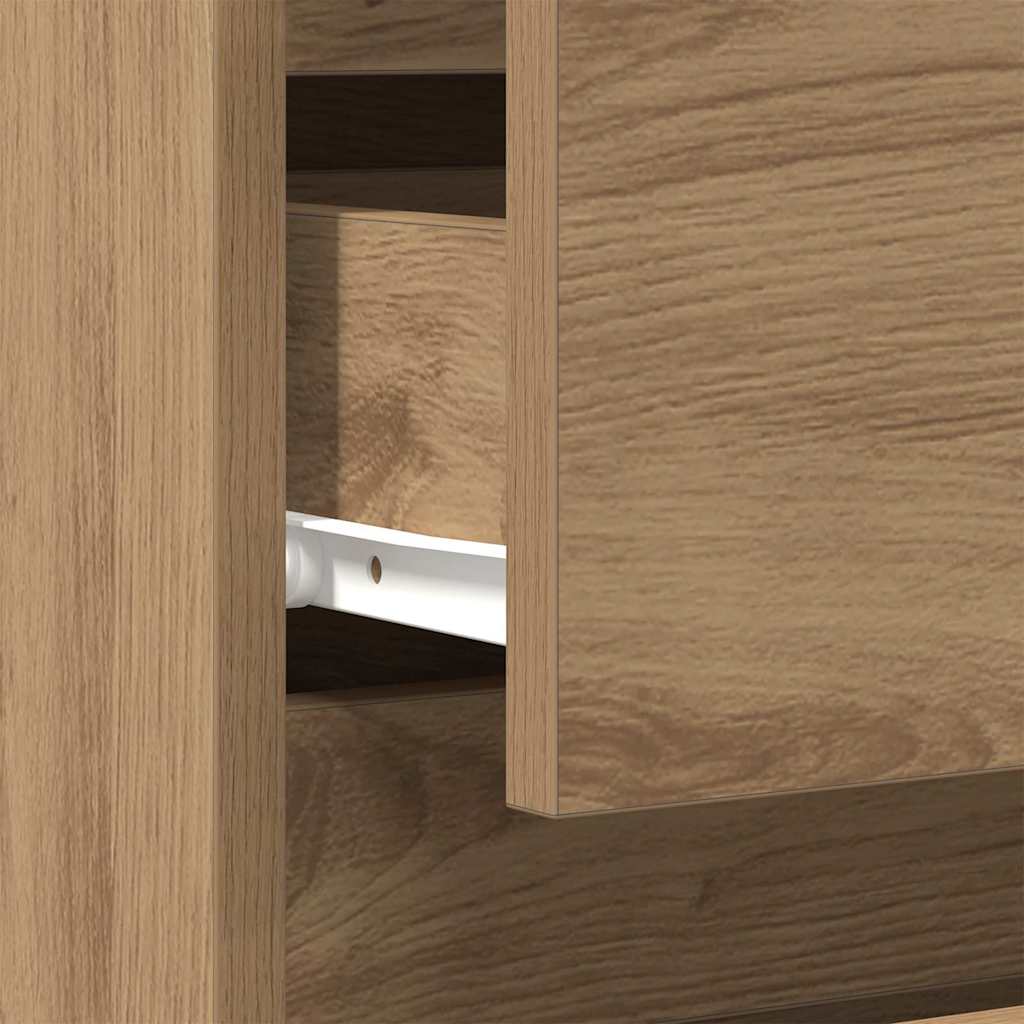 vidaXL Nachttisch Eiche handwerklich 40 x 35 x 50 cm Holzwerkstoff