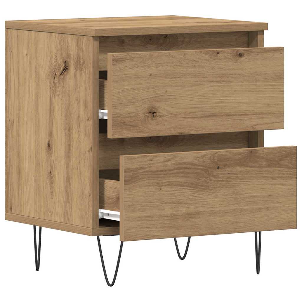 vidaXL Nachttisch Eiche handwerklich 40 x 35 x 50 cm Holzwerkstoff