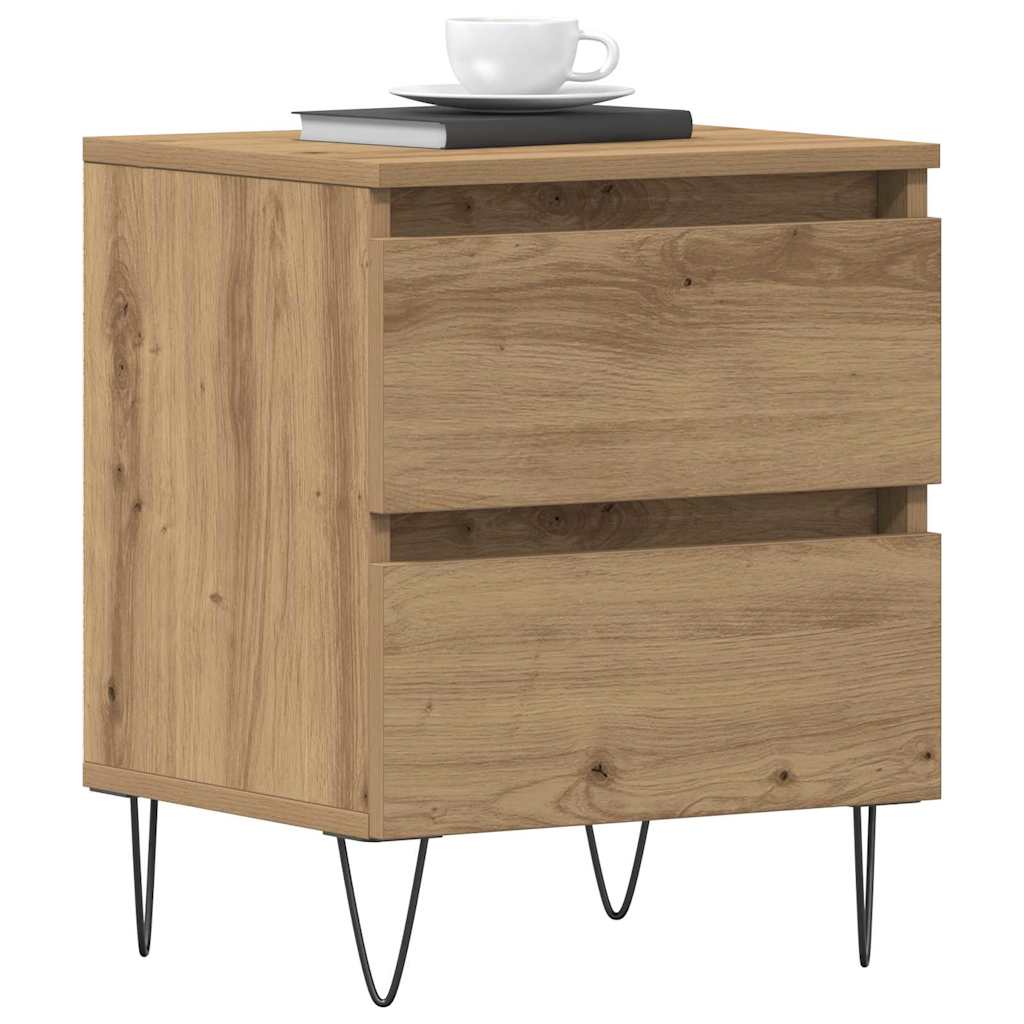vidaXL Nachttisch Eiche handwerklich 40 x 35 x 50 cm Holzwerkstoff