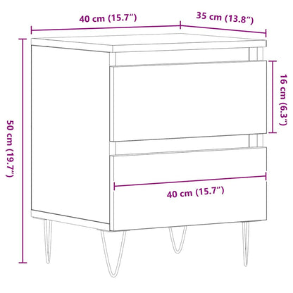 vidaXL Nachttisch Eiche handwerklich 40 x 35 x 50 cm Holzwerkstoff