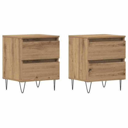 Nachttisch 2 pcs Eiche handwerklich 40 x 35 x 50 cm