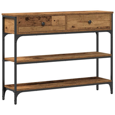 vidaXL Table console avec étagère en bois de récupération 72,5 x 25 x 75 cm Bois d'ingénierie