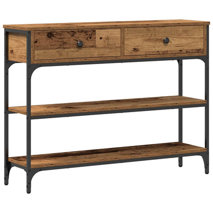 vidaXL Table console avec étagère en bois de récupération 72,5 x 25 x 75 cm Bois d'ingénierie