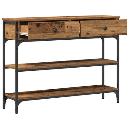 vidaXL Table console avec étagère en bois de récupération 72,5 x 25 x 75 cm Bois d'ingénierie