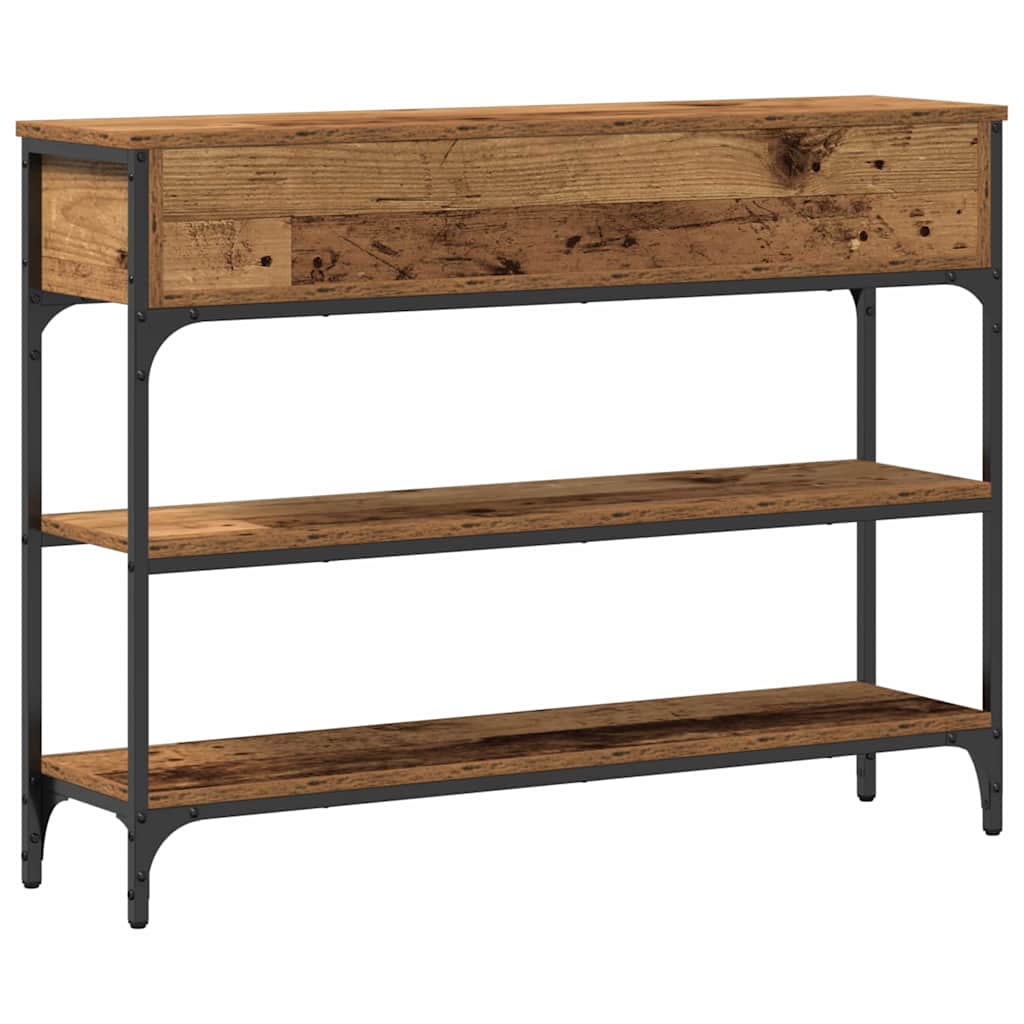 vidaXL Table console avec étagère en bois de récupération 72,5 x 25 x 75 cm Bois d'ingénierie