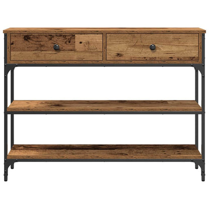 vidaXL Table console avec étagère en bois de récupération 72,5 x 25 x 75 cm Bois d'ingénierie