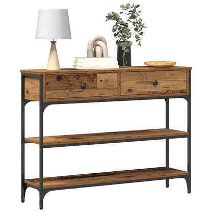 vidaXL Table console avec étagère en bois de récupération 72,5 x 25 x 75 cm Bois d'ingénierie