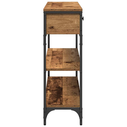 vidaXL Table console avec étagère en bois de récupération 72,5 x 25 x 75 cm Bois d'ingénierie
