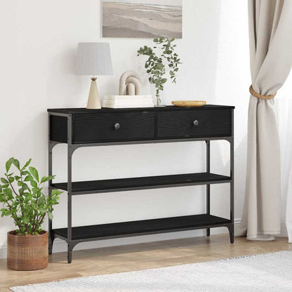 vidaXL Console avec étagère Noir Aspect chêne 72,5 x 25 x 75 cm