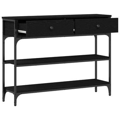 vidaXL Console avec étagère Noir Aspect chêne 72,5 x 25 x 75 cm