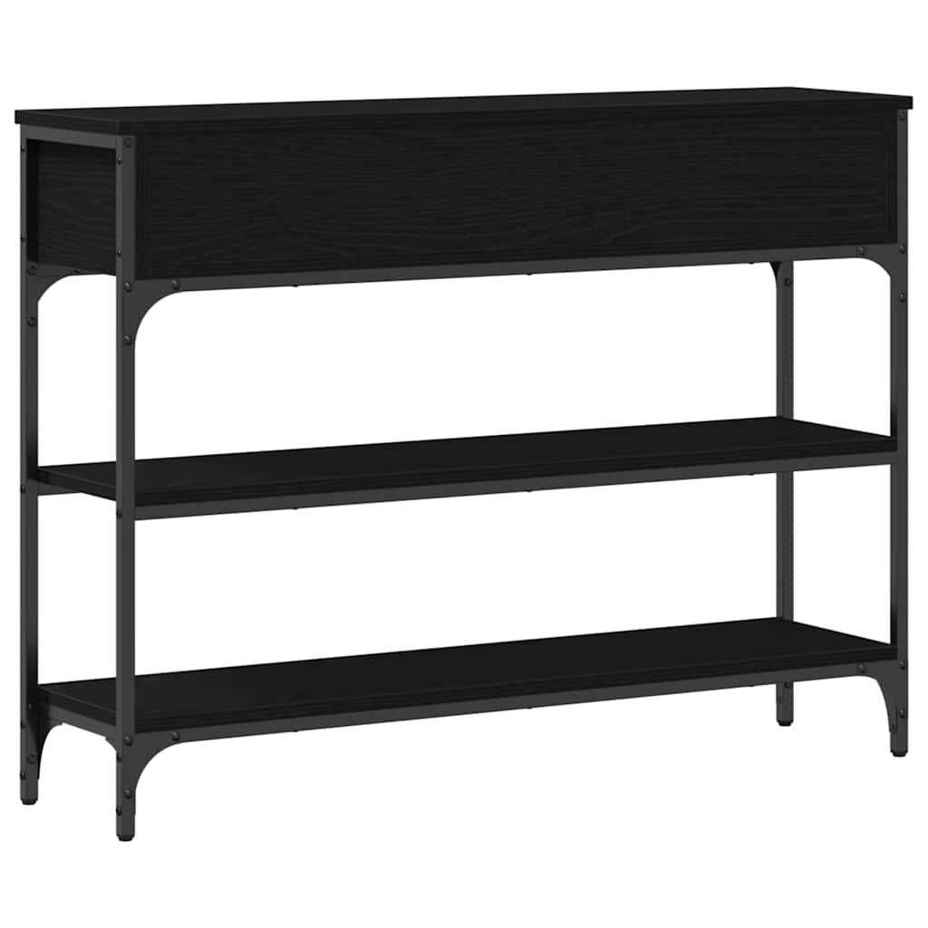 vidaXL Console avec étagère Noir Aspect chêne 72,5 x 25 x 75 cm
