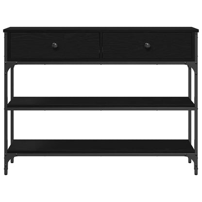 vidaXL Console avec étagère Noir Aspect chêne 72,5 x 25 x 75 cm