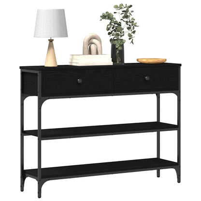 vidaXL Console avec étagère Noir Aspect chêne 72,5 x 25 x 75 cm