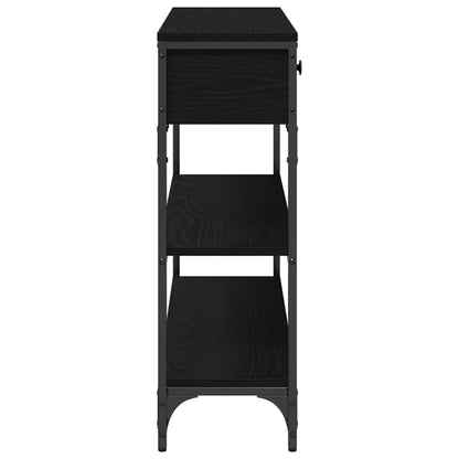 vidaXL Console avec étagère Noir Aspect chêne 72,5 x 25 x 75 cm