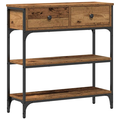 vidaXL Console avec étagère Bois de récupération 72,5 x 25 x 75 cm Bois d'ingénierie