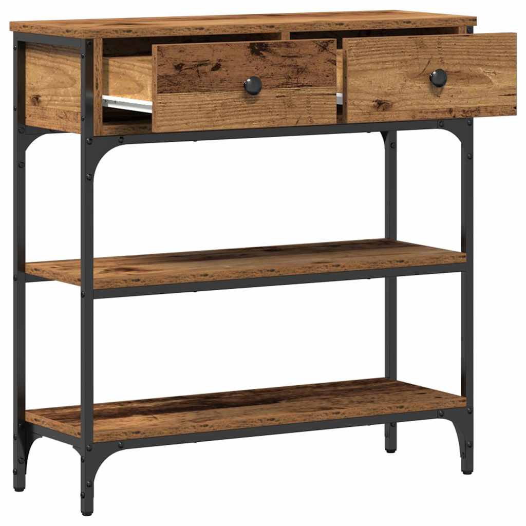 vidaXL Console avec étagère Bois de récupération 72,5 x 25 x 75 cm Bois d'ingénierie