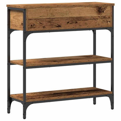 vidaXL Console avec étagère Bois de récupération 72,5 x 25 x 75 cm Bois d'ingénierie