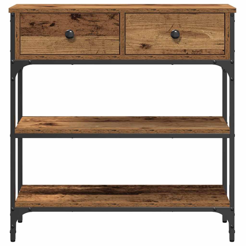 vidaXL Console avec étagère Bois de récupération 72,5 x 25 x 75 cm Bois d'ingénierie