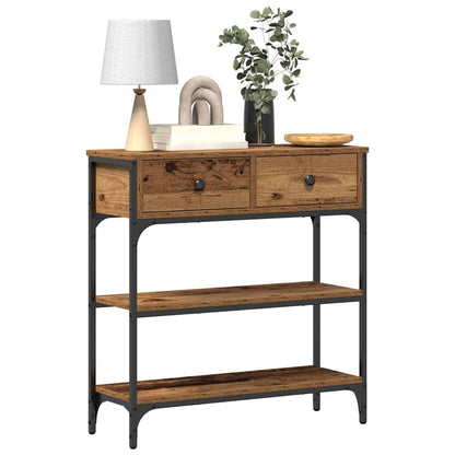 vidaXL Console avec étagère Bois de récupération 72,5 x 25 x 75 cm Bois d'ingénierie