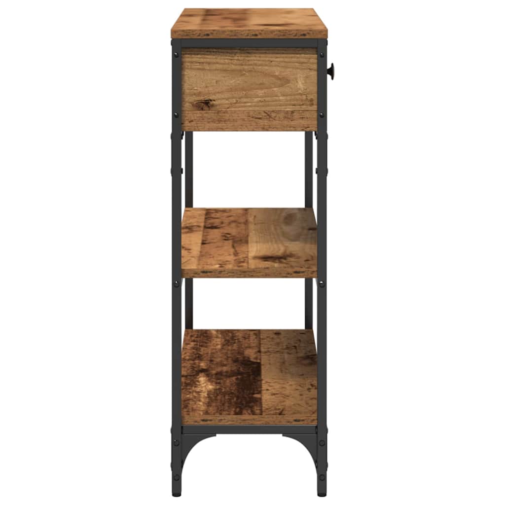 vidaXL Console avec étagère Bois de récupération 72,5 x 25 x 75 cm Bois d'ingénierie