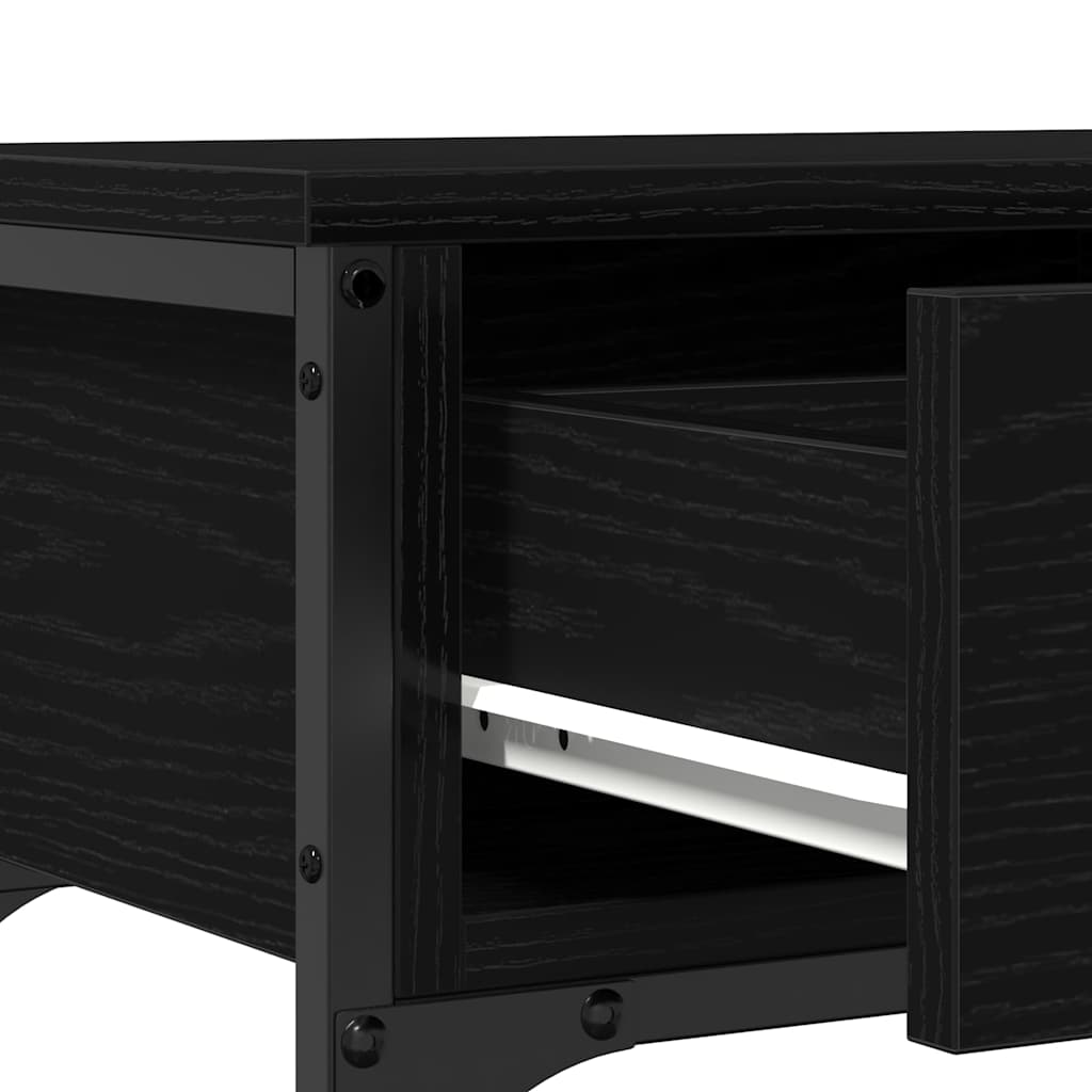 vidaXL Console avec étagère Noir aspect chêne 72,5 x 25 x 75 cm