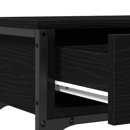 vidaXL Console avec étagère Noir aspect chêne 72,5 x 25 x 75 cm