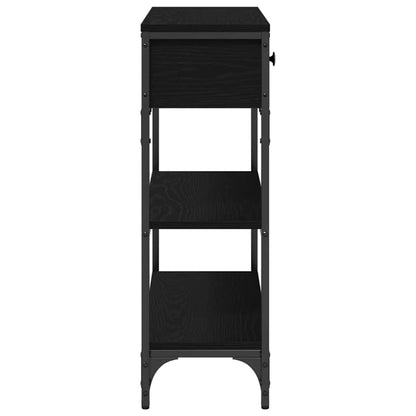 vidaXL Console avec étagère Noir aspect chêne 72,5 x 25 x 75 cm