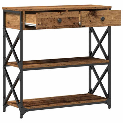 vidaXL Console Bois de récupération 75 x 28 x 75 cm Bois stratifié et métal