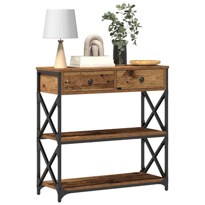 vidaXL Console Bois de récupération 75 x 28 x 75 cm Bois stratifié et métal