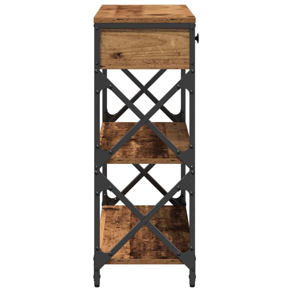 vidaXL Console Bois de récupération 75 x 28 x 75 cm Bois stratifié et métal