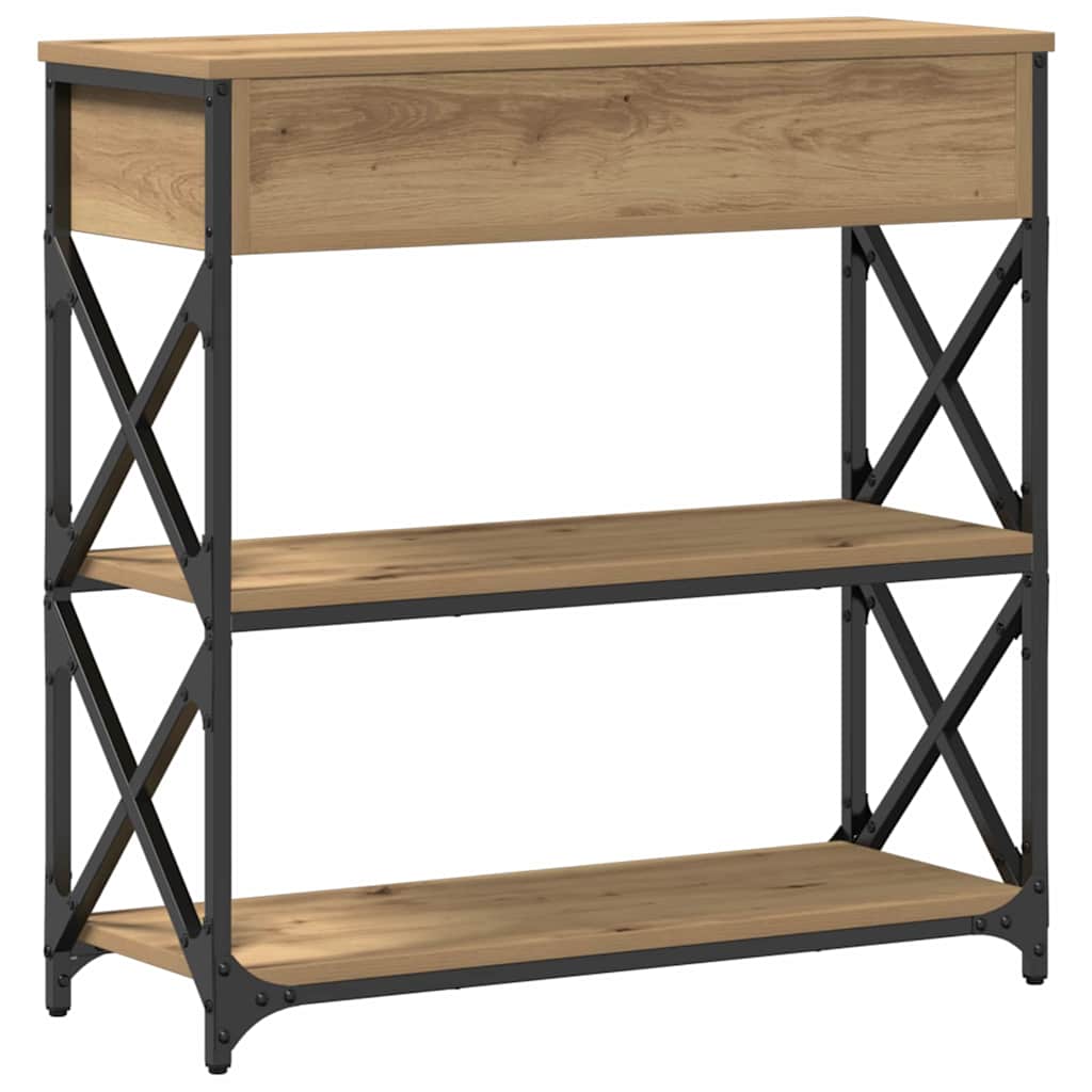 vidaXL Console de table avec tiroirs Chêne artisanal 75 x 28 x 75 cm