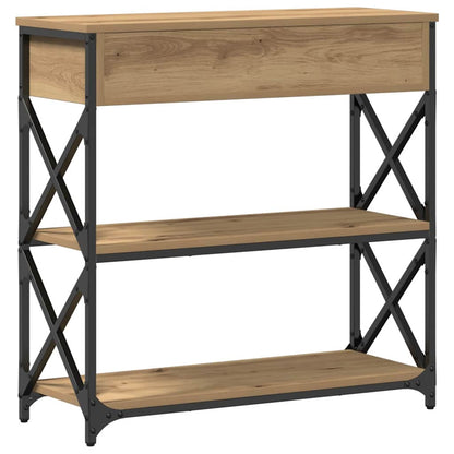 vidaXL Console de table avec tiroirs Chêne artisanal 75 x 28 x 75 cm
