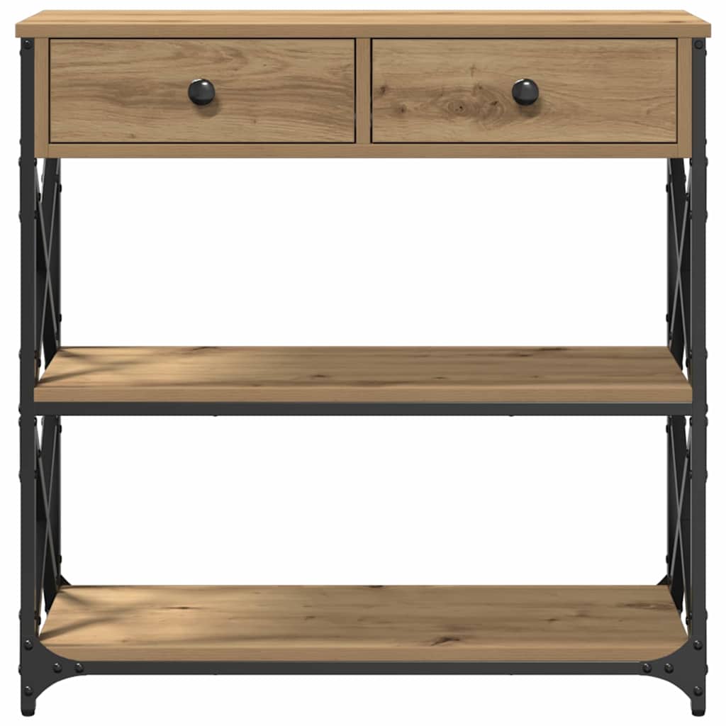 vidaXL Console de table avec tiroirs Chêne artisanal 75 x 28 x 75 cm