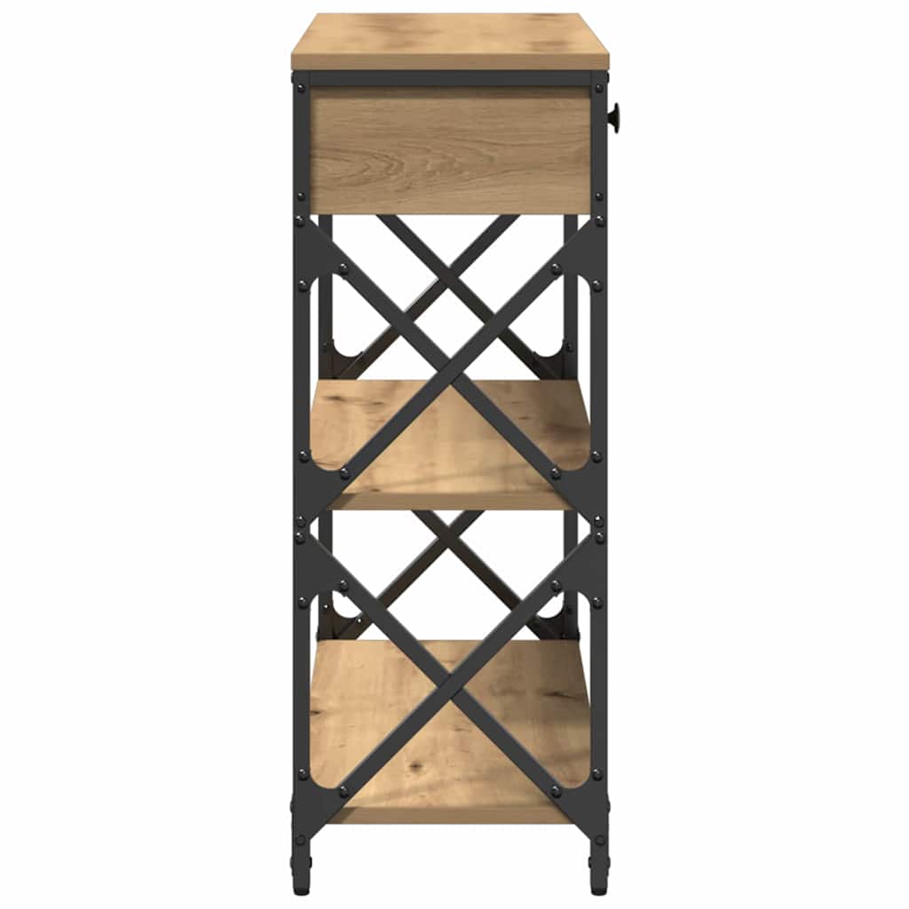vidaXL Console de table avec tiroirs Chêne artisanal 75 x 28 x 75 cm
