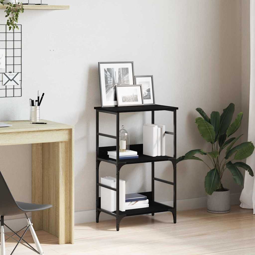 vidaXL Bibliothèque noire aspect chêne 50 x 33 x 82 cm bois d'ingénierie
