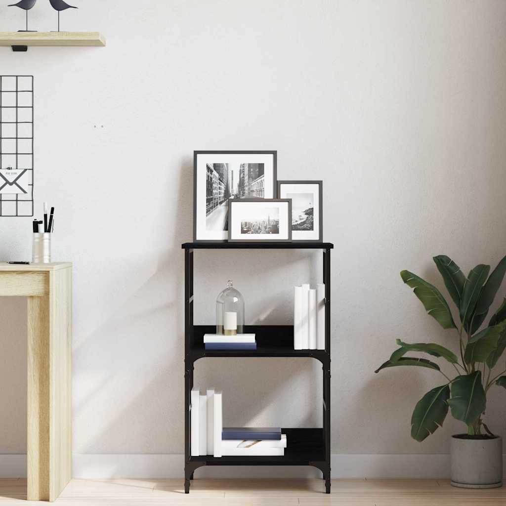 vidaXL Bibliothèque noire aspect chêne 50 x 33 x 82 cm bois d'ingénierie