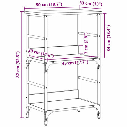 vidaXL Bibliothèque noire aspect chêne 50 x 33 x 82 cm bois d'ingénierie