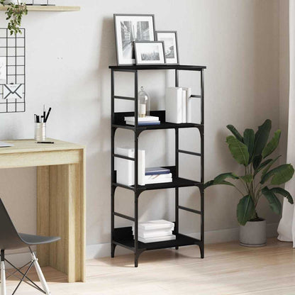 vidaXL Bibliothèque noire aspect chêne 50 x 33 x 117,5 cm